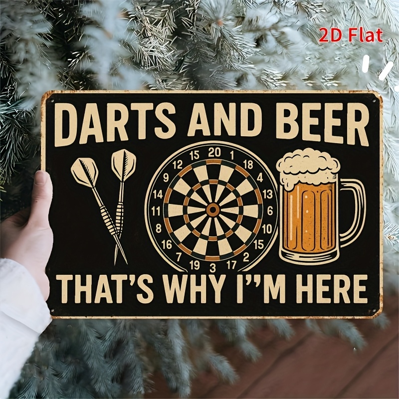 Board Game Quote - Tin Sign - Darts Board Beer