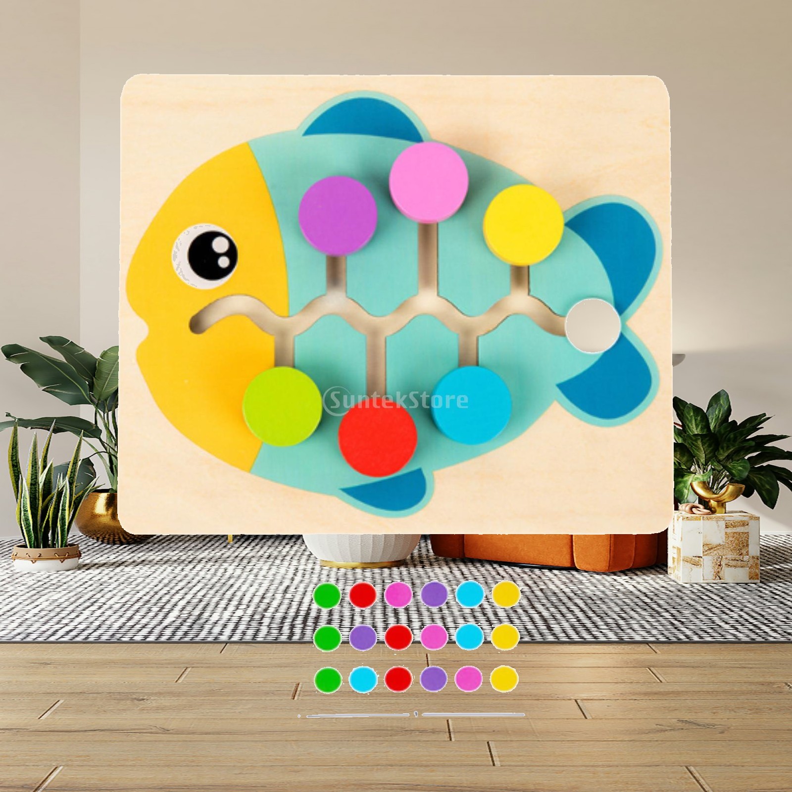 Strategy Board Game - Wood Color Matching Slide Puzzle Age