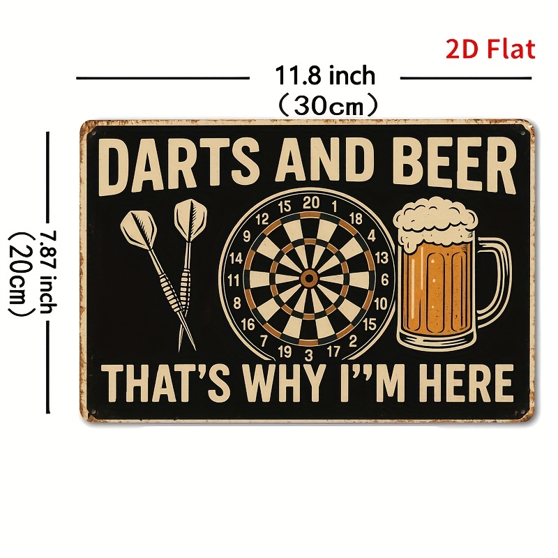 Tin Sign - Darts Board Beer Mu - огляд і ціна Board Game Quote
