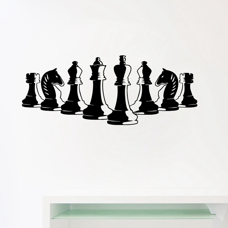 Chess Pieces Wall Decal Bedroo - огляд і ціна Board Game Quote