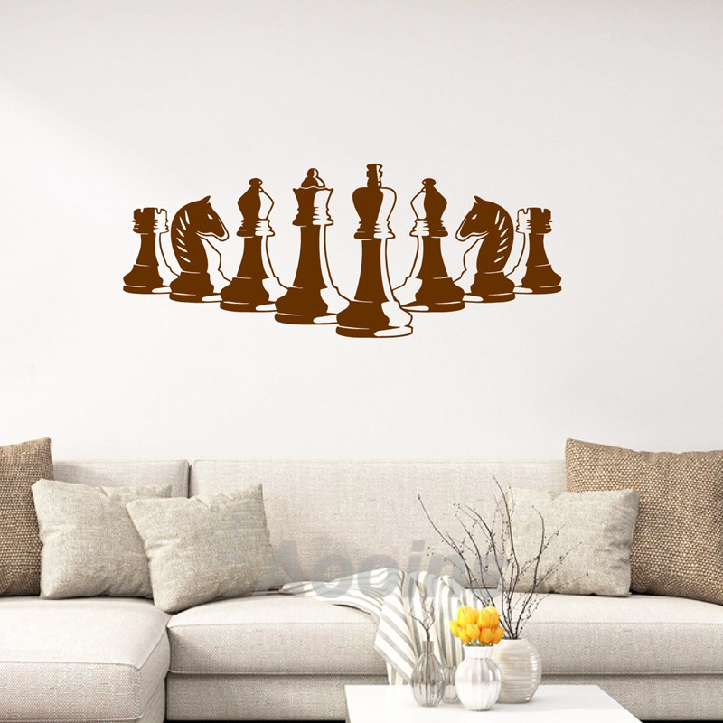 Chess Pieces Wall Decal Bedroo - огляд і ціна Board Game Quote